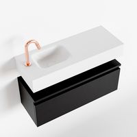 Toiletmeubel Mondiaz Andor | 80 cm | Meubelkleur Urban | Lex vrijhangend wastafel Talc Links | 1 kraangat
