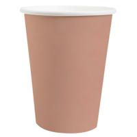 Santex feest/verjaardag bekertjes - 10x stuks - karton - rose goud - 270 ml