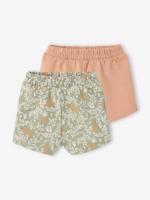 Set van 2 geboorteshorts van lichte fleece klei