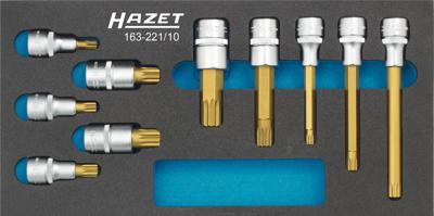 HAZET Dopsleutelbitset 163-221/10 · 10-delig · M8 · M10 · M12 · M14 · M16 · M18 · M8 · M14 · M10 · M12