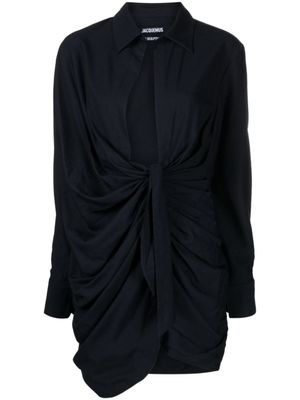 Jacquemus robe-chemise La Robe Bahia à design drapé - Bleu