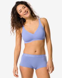 HEMA Damesboxer Katoen Everyday Tailleband Blauw (blauw)