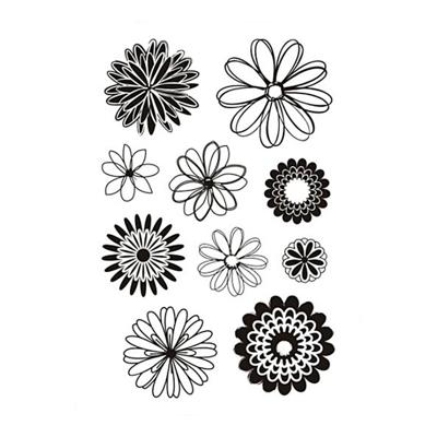 Creativ Company Silicone stempels bloemen, 1 vel