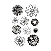 Creativ Company Silicone stempels bloemen, 1 vel
