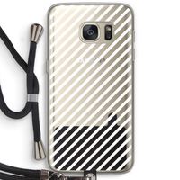 Strepen zwart-wit: Samsung Galaxy S7 Transparant Hoesje met koord