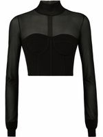 Dolce & Gabbana pull-bustier à coupe crop - Noir