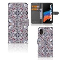 Samsung Galaxy Xcover 6 Pro | Bookcase | Flower Tiles Samsung Galaxy Xcover 6 Pro | Bookcase | Flower Tiles