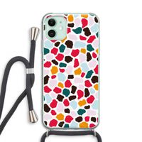 Colored Giraffe: iPhone 11 Transparant Hoesje met koord