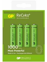 Setje van 4 x AAA GP ReCyko+ oplaadbare batterijen - 950mAh - thumbnail