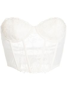 Fleur Du Mal Bella embroidered bustier - Blanc