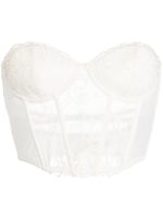 Fleur Du Mal Bella embroidered bustier - Blanc - thumbnail