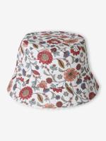 Bob met bloemenprint voor meisjes ecru