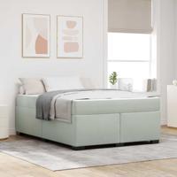 Bedframe met matras met matras Lichtgrijs 140 x 200 cm Fluweel