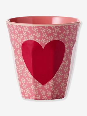 Melamine kinderbeker HEART 250 ml rice rouge