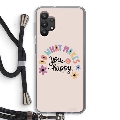 Happy days: Samsung Galaxy A32 5G Transparant Hoesje met koord