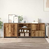 Dressoirs met plank Anders 3 pcs Oud hout 70 x 41 x 75 cm Bewerkt hout
