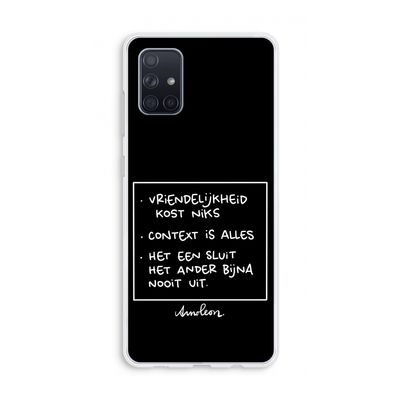 Mijn Motto's: Galaxy A71 Transparant Hoesje