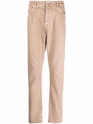 Brunello Cucinelli jean droit à logo brodé - Tons neutres