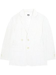 MM6 Maison Margiela blazer boutonné à fines rayures - Blanc