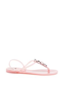 Casadei tongs à ornements en cristal - Rose