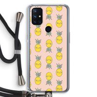 Ananas: OnePlus Nord N10 5G Transparant Hoesje met koord