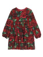 Dolce & Gabbana Kids robe mi-longue à motif tartan - Rouge - thumbnail