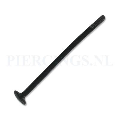 Staafje labret flexibel 1.6 mm zwart