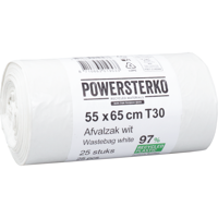 PowerSterko Afvalzak | Gerecycled LDPE | 55x65cm | wit | 500 stuks