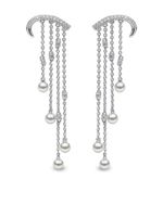 Yoko London boucles d'oreilles Novus en or blanc 18ct ornés de diamants et de perles Akoya - Argent - thumbnail