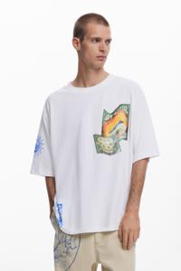 T-shirt met Arty-print - WHITE - XL