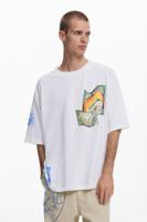 T-shirt met Arty-print - WHITE - L