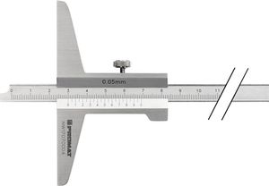 Promat Diepteschuifmaat | DIN 862 | 300 mm | recht meetrail 10 x 4,5 mm - 4000851219 - 4000851219