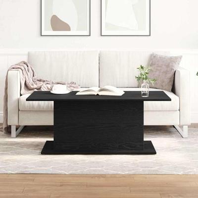 Salontafel Zwart eiken 102 x 55.5 x 40 cm Bewerkt hout