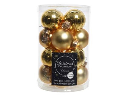 16 Glazen balletjes 35 mm licht goud - Decoris