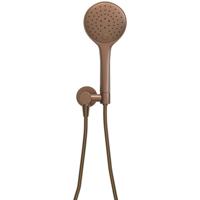 Wiesbaden UniMatch - Handdoucheset met Handdouche - 3 standen - 12cm diamater - Doucheslang en Wandaansluitbocht - Geborsteld Brons Koper