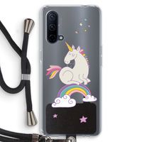 Regenboog eenhoorn: OnePlus Nord CE 5G Transparant Hoesje met koord