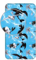 Hoe tem je een Draak Hoeslaken Flying Dragons - Eenpersoons - 90 x 200 cm - Blauw