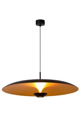 Lucide KENNETH - Hanglamp - Ø 80 cm - LED Dimb. - 1x22W 2700K - Zwart | Premium