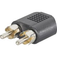 SpeaKa Professional SP-7869756 Cinch / Jackplug Audio Y-adapter [2x Cinch-stekker - 1x Jackplug female 3,5 mm] Zwart - thumbnail