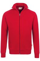 HAKRO 606 Comfort Fit Sweatjacket rood, Effen - thumbnail