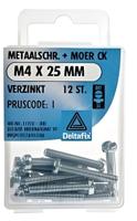 M.schroef moer ck m4 25mm 12st - Deltafix