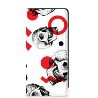 Mobiel BookCase Samsung Galaxy A41 Skull Red