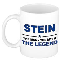 Stein cadeau mok - man myth legend - naam koffiemok / beker - wit en blauw - 300 ml