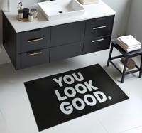 you look good tekst vinyl tapijt badkamer
