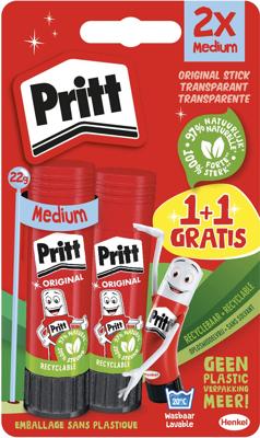 Pritt plakstift, 22 g, 1 + 1 gratis, op blister