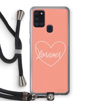 Forever heart: Samsung Galaxy A21s Transparant Hoesje met koord