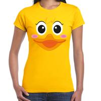 Verkleed T-shirt voor dames - badeend girly - geel - themafeest/Carnaval