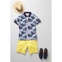 Blue Industry gestreepte slim fit polo blauw donker - thumbnail