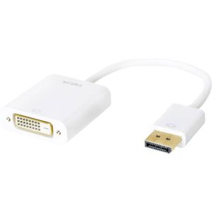 LogiLink CV0058B Adapter [1x DisplayPort stekker - 1x DVI-bus 24+1-polig] Wit 15.00 cm