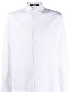 Karl Lagerfeld chemise en jersey à col pointu - Blanc